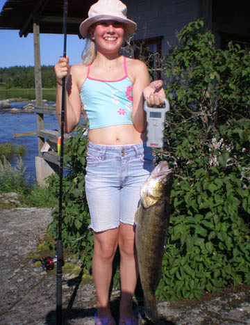 Kuha 3,47 kg, Kokemenjoki 6.8.2007. Kalastaja Mira Nurminen.